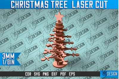 Christmas Tree Laser Cut SVG | Christmas Laser Cut SVG Design