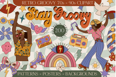 Retro Groovy Vibes Nostalgia Graphic