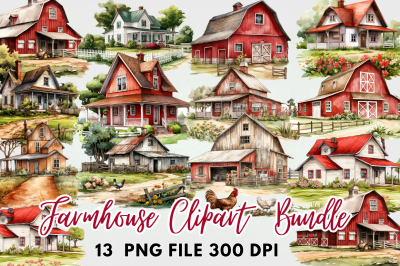 Farmhouse Clipart Bundle