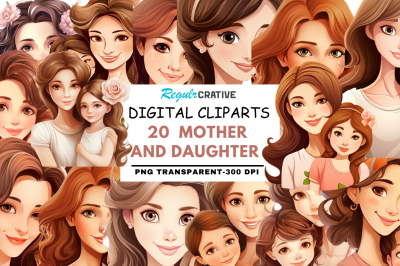 Mother and Daughter Clipart Clipart