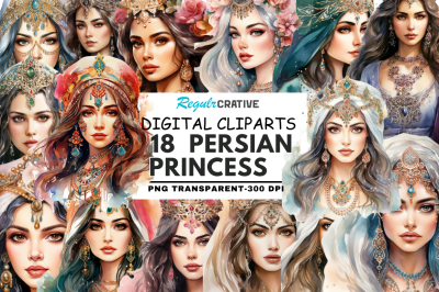 Persian Princess Watercolor Clipart