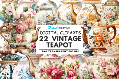 Vintage Teapot Clipart