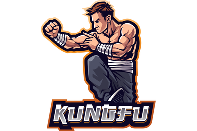Kungfu esport mascot logo design