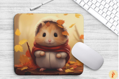 Autumn Cute Hamster Mouse Pad Design