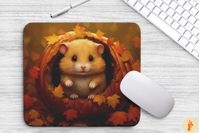 Autumn Cute Hamster Mouse Pad Design