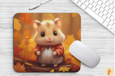 Autumn Cute Hamster Mouse Pad Design