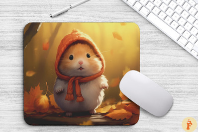 Autumn Cute Hamster Mouse Pad Design