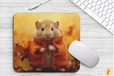 Autumn Cute Hamster Mouse Pad Design