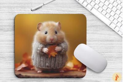 Cute Hamster In A Sweater Autumn