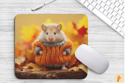 Cute Hamster In A Sweater Autumn