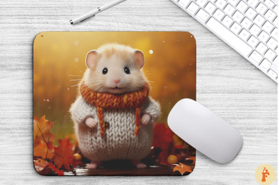 Cute Hamster In A Sweater Autumn