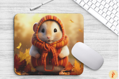 Cute Hamster In Autumn Scenery