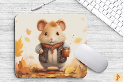 Cute Hamster In Autumn Scenery