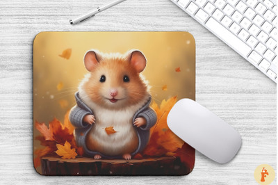 Cute Hamster In Autumn Scenery