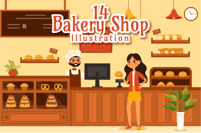 14 Bakery Store Illustration