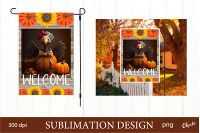 Thanksgiving PNG. Welcome Garden Flag Sublimation