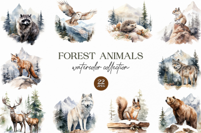 Forest Animals Watercolor Collection