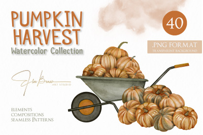Pumpkin Harvest Watercolor Collection