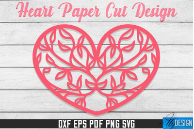 Heart Paper Cut Design | Paper Cut SVG | Love Design