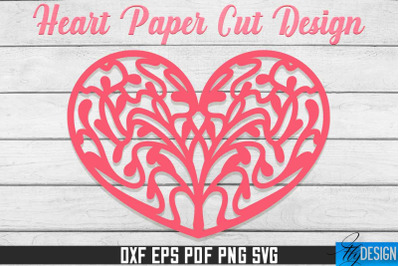 Heart Paper Cut Design | Paper Cut SVG | Love Design