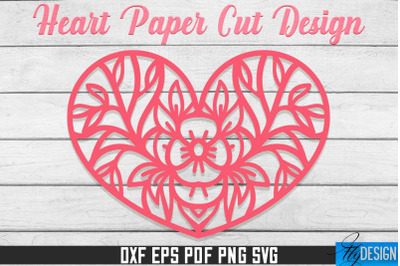 Heart Paper Cut Design | Paper Cut SVG | Love Design