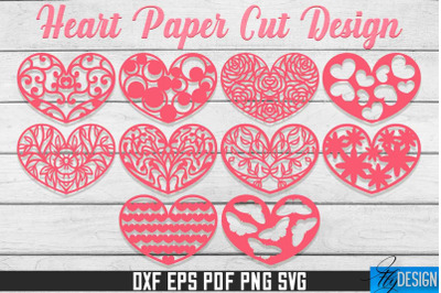 Heart Paper Cut Design | Paper Cut SVG | Love Design