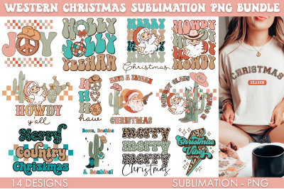 Western Christmas Bundle PNG Sublimation
