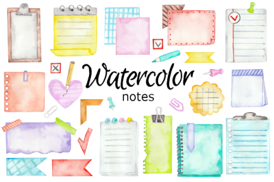 Notes watercolor clipart