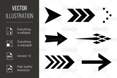 Icon Set of Flat Arrows