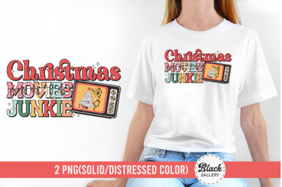 Retro Christmas Movies Junkie PNG Sublimation