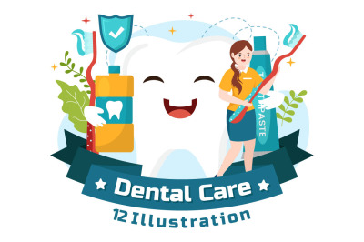 12 Dental Care Illustration