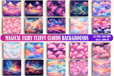 Magical Fairy Fluffy Clouds Backgrounds