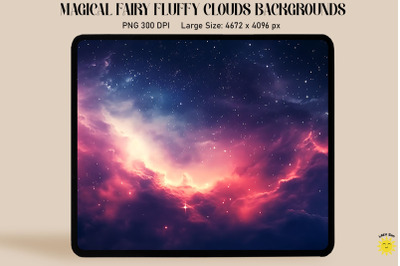 Galaxy Sky With Magic Clouds Backgrounds