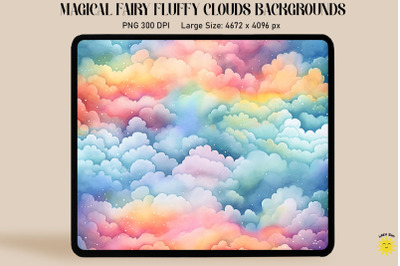 Watercolor Rainbow Clouds Backgrounds