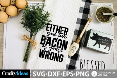 Either you love bacon or you&#039;re wrong SVG