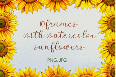 Watercolor Sunflower Frames ii