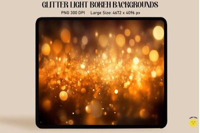 Golden Glitter Light Bokeh Backgrounds