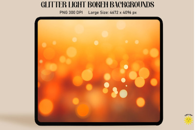 Soft Orange Glitter Bokeh Backgrounds