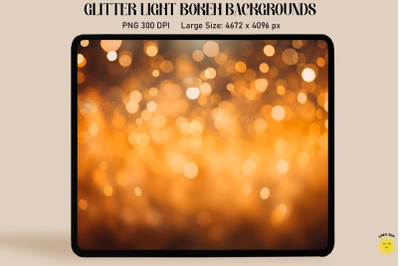 Soft Orange Glitter Bokeh Backgrounds