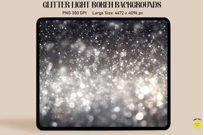 Silver Sparkling Lights Bokeh Background