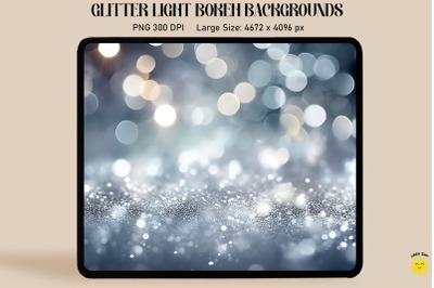 Shiny Sliver Bokeh Lights Background