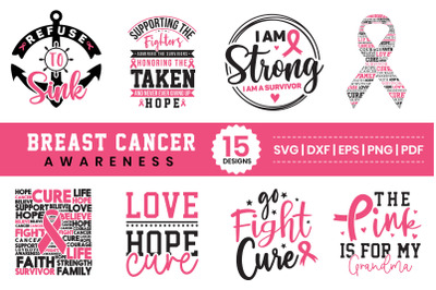 Breast Cancer Awareness SVG Bundle Vol.2