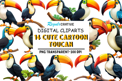 Cute Cartoon Toucan Clipart