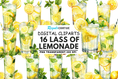 lass of Lemonade Watercolor Clipart