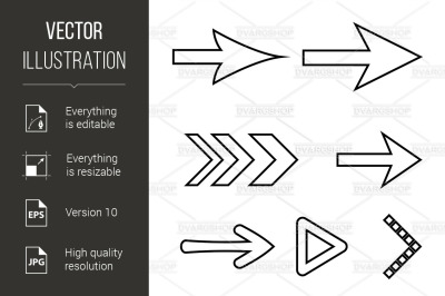 Icon Set of Flat Arrows