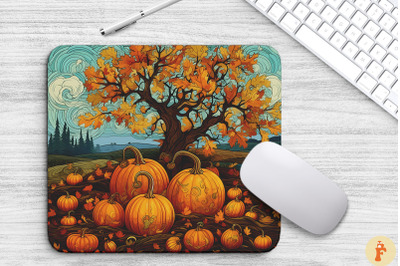 Fall Leaves And Pumpkin Bliss Mouse Pad