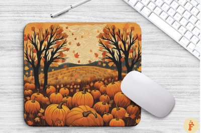 Fall Leaves And Pumpkin Bliss Mouse Pad