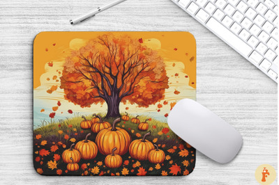 Fall Leaves And Pumpkin Bliss Mouse Pad