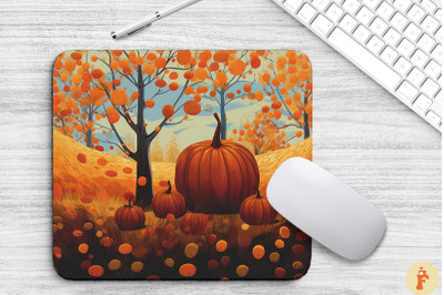 Fall Leaves And Pumpkin Bliss Mouse Pad