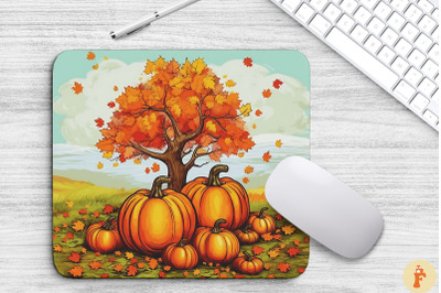 Fall Leaves And Pumpkin Bliss Mouse Pad